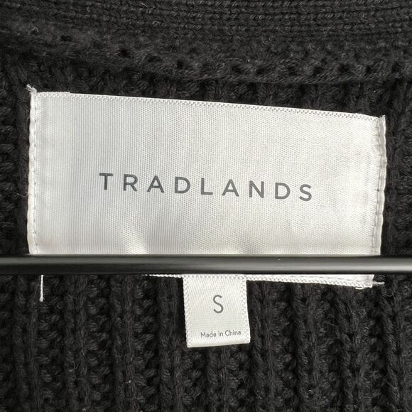 Tradlands Shelter Cardigan Ribbed Chunky Size Small Black - Picture 3 of 5